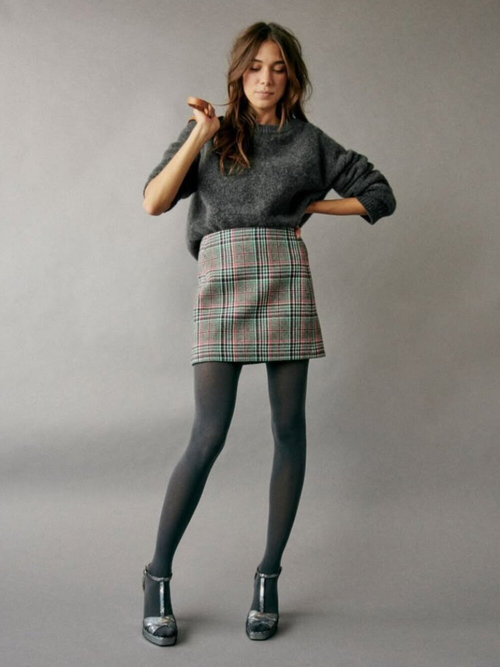 Sézane Malia skirt in Carreaux Sheffield, size 38 ~ NWT!